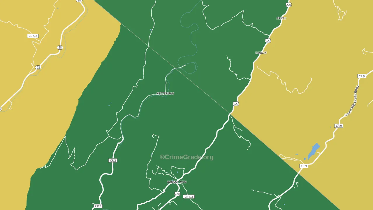 Landes, WV Map of Murder Rates