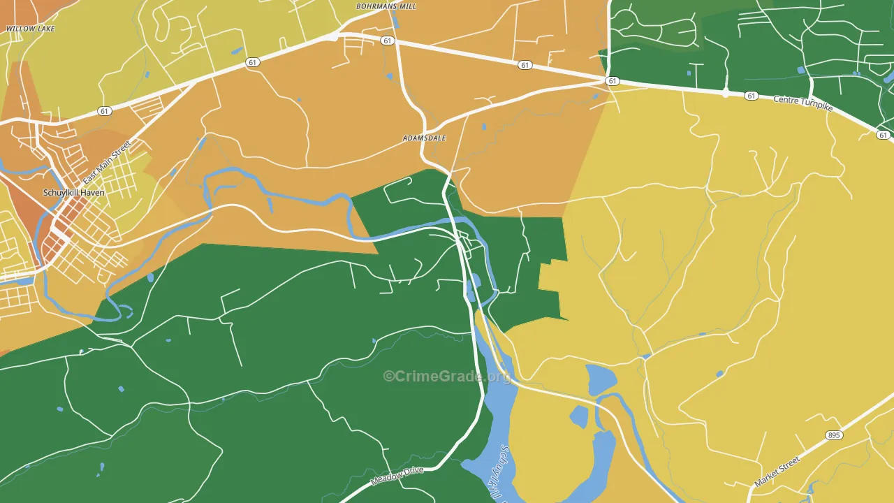 Landingville, PA Map of Murder Rates