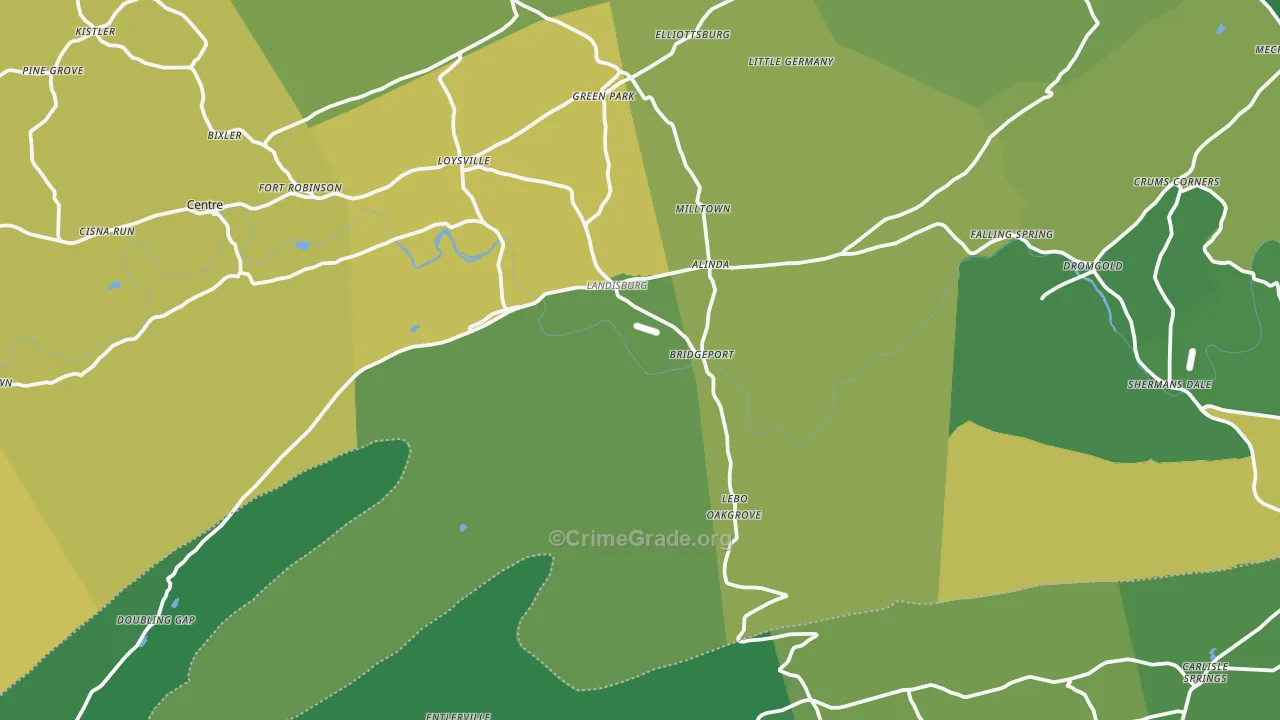 Landisburg, PA Map of Murder Rates