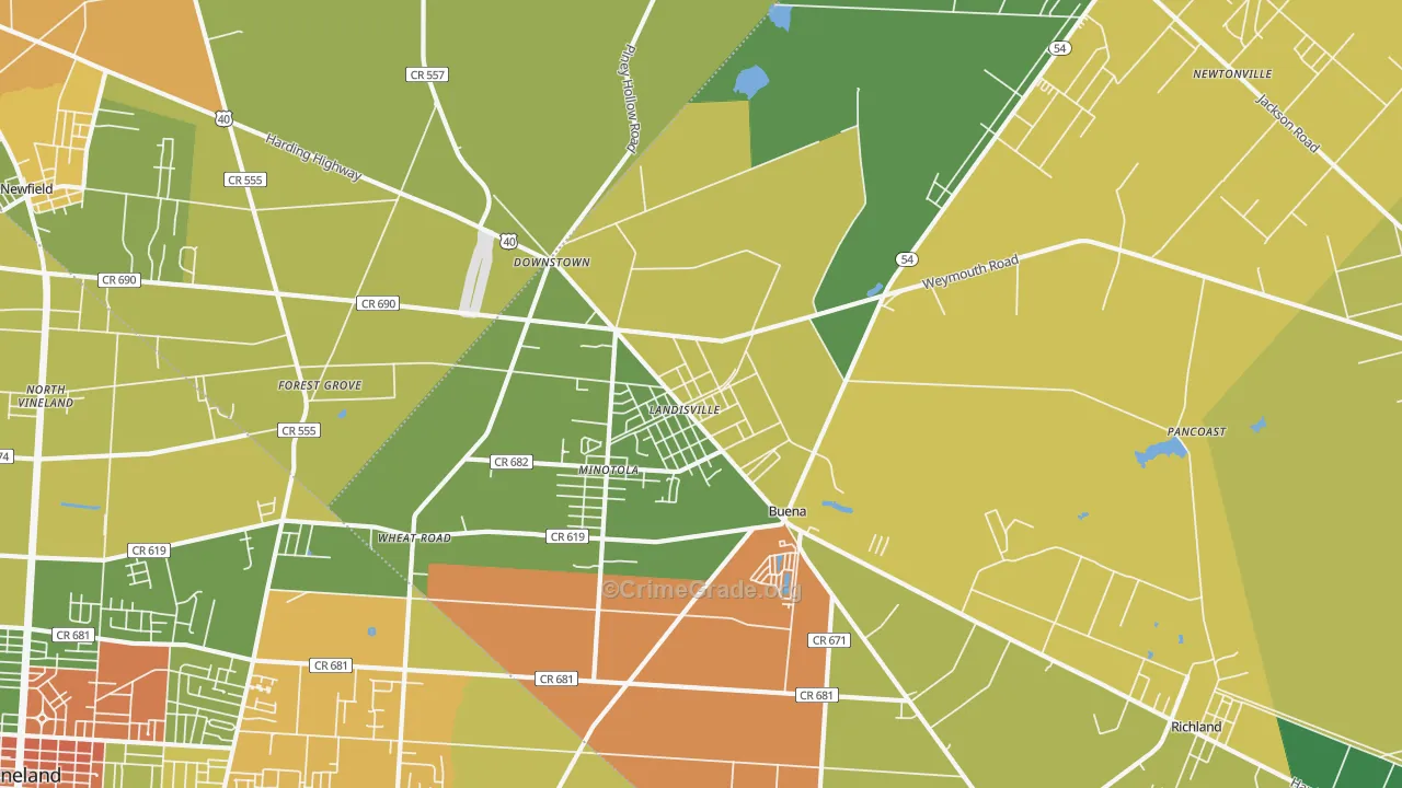 Landisville, NJ Map of Murder Rates