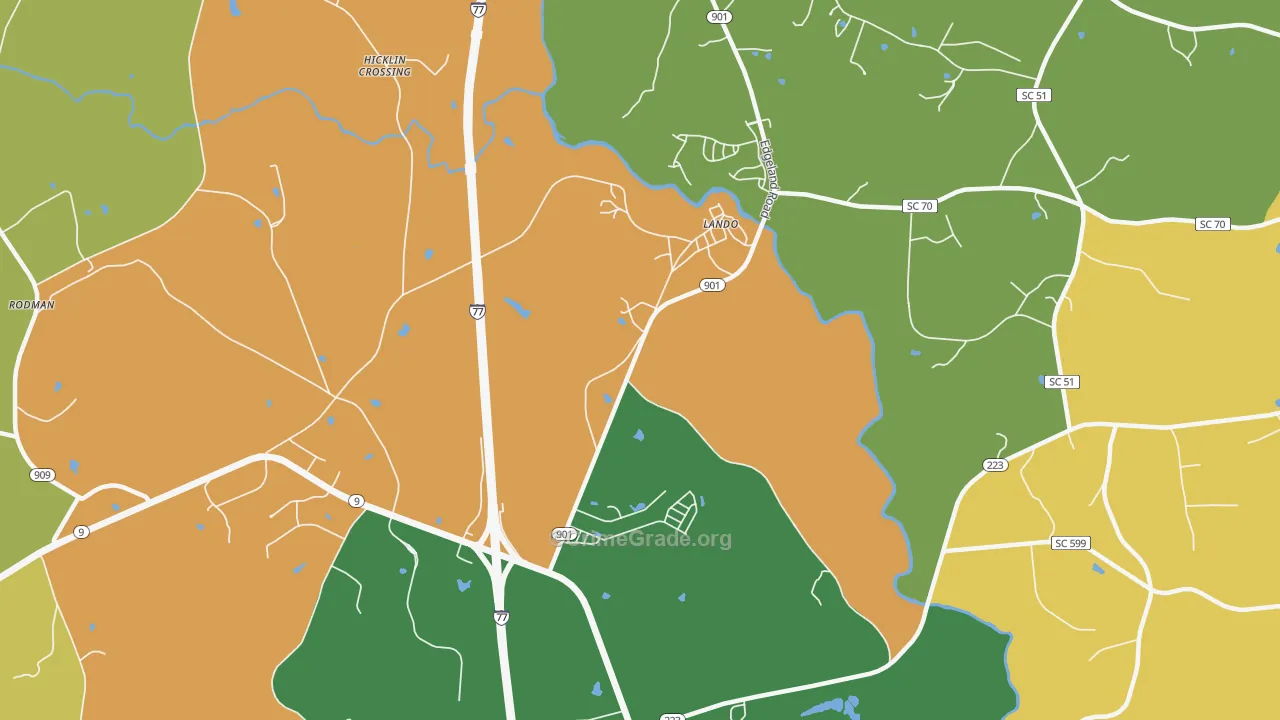 Lando, SC Map of Murder Rates