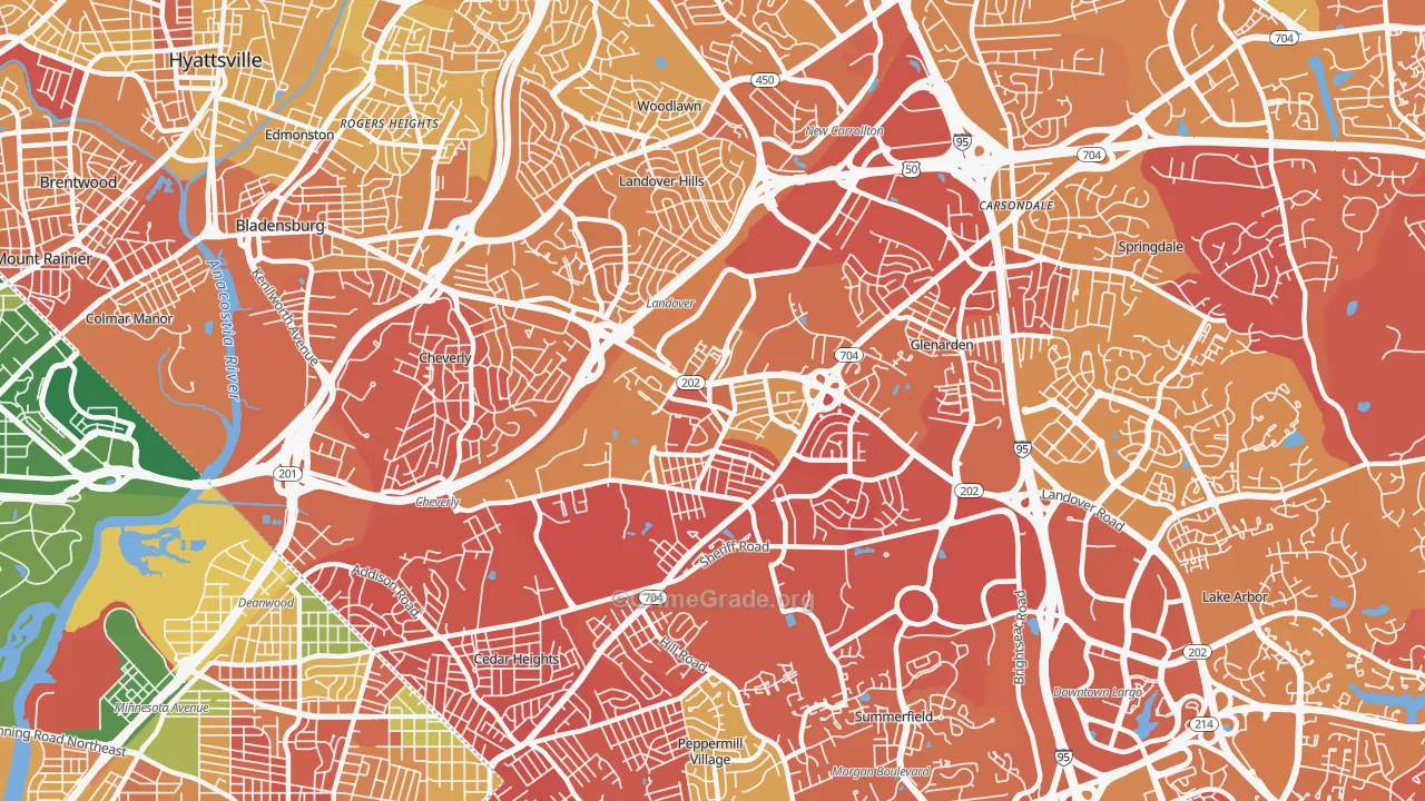 Landover, MD Map of Murder Rates