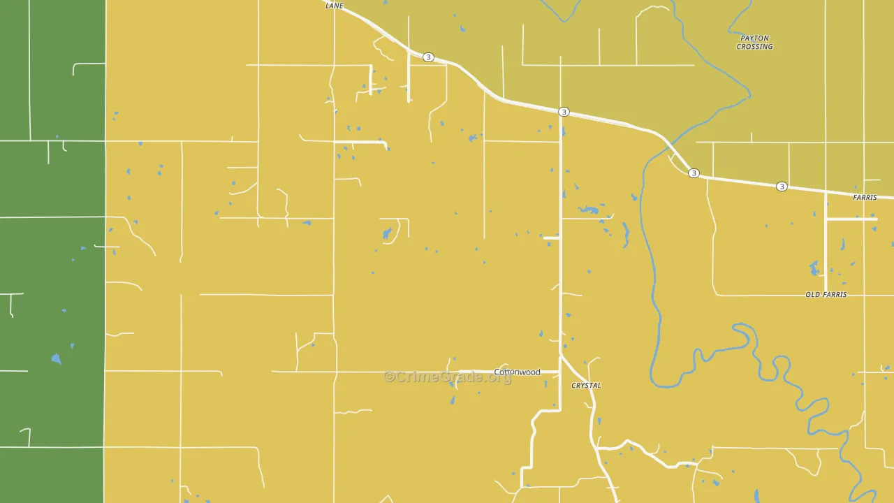 Lane, OK Map of Murder Rates