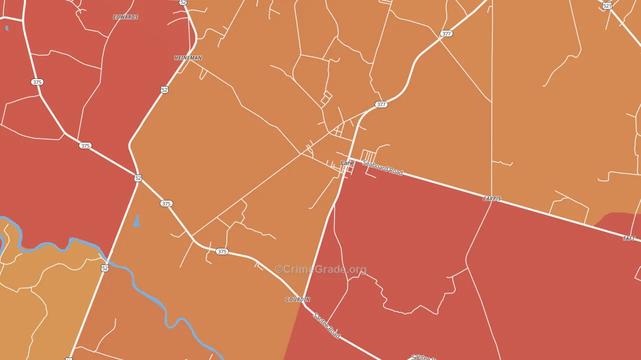Lane, SC Map of Murder Rates