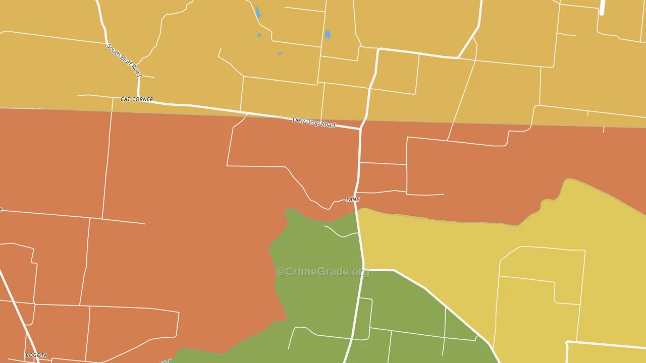 Lane, TN Map of Murder Rates