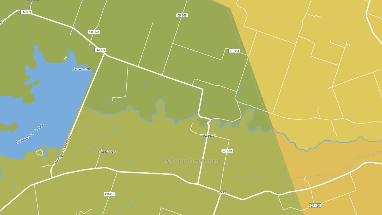 Laneport, TX Map of Murder Rates