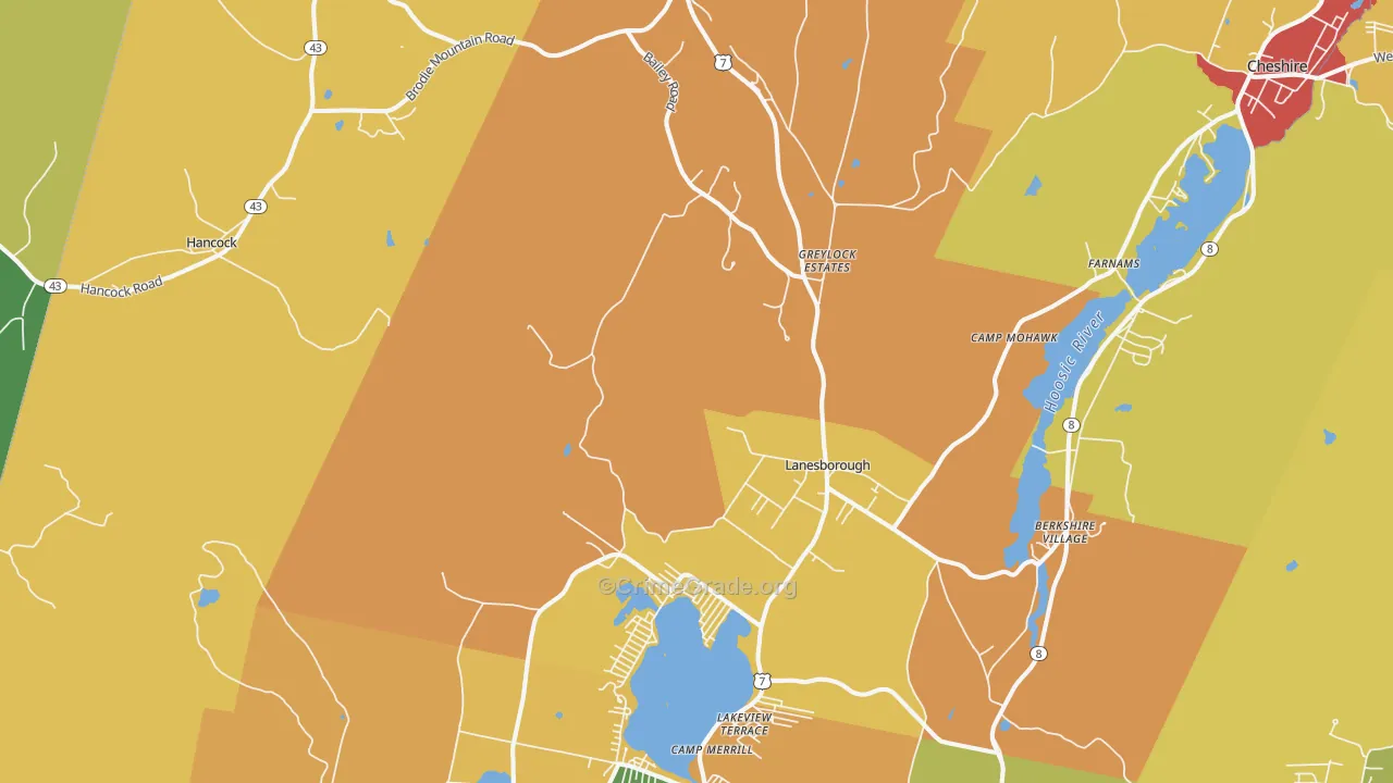 Lanesboro, MA Map of Murder Rates