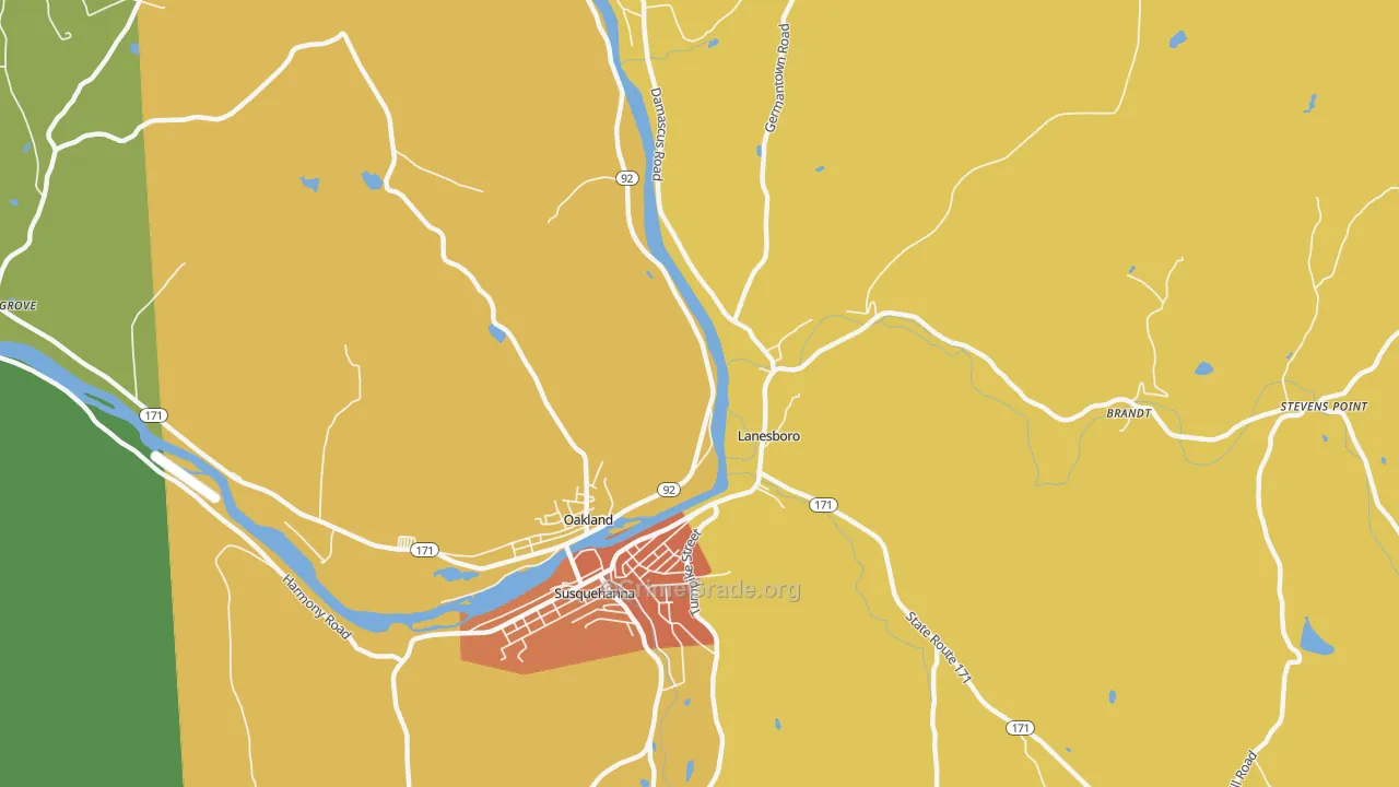 Lanesboro, PA Map of Murder Rates