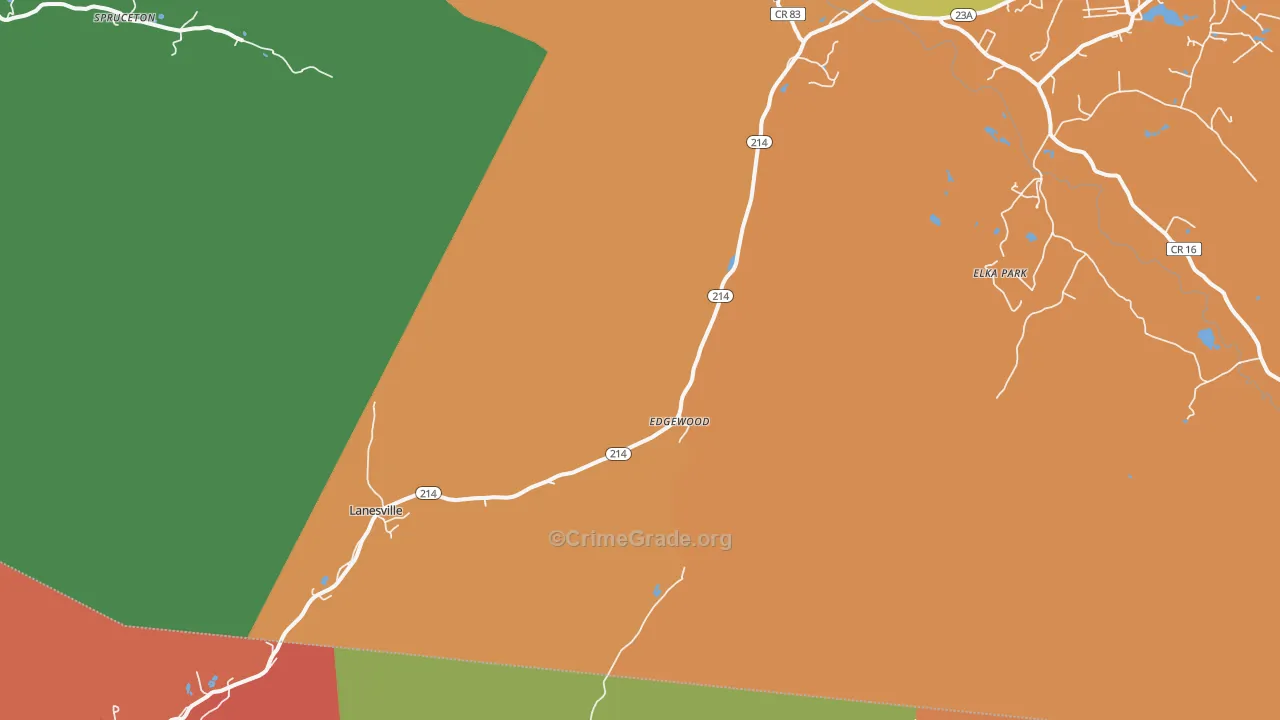 Lanesville, NY Map of Murder Rates
