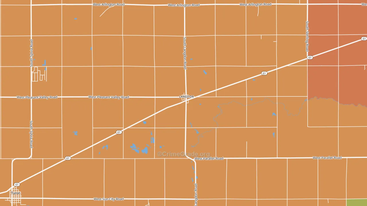 Langdon, KS Map of Murder Rates