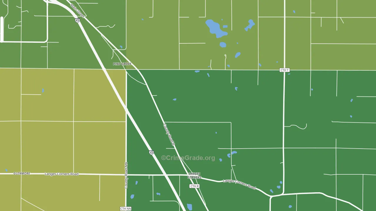 Langes Corners, WI Map of Murder Rates