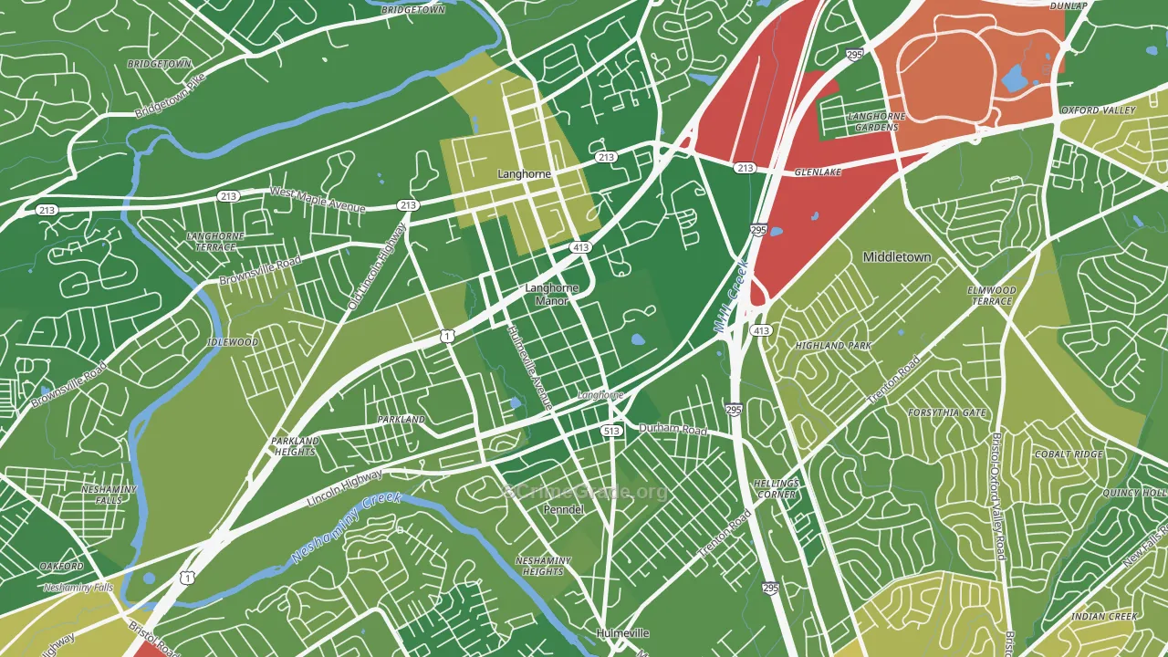 Langhorne Manor, PA Map of Murder Rates