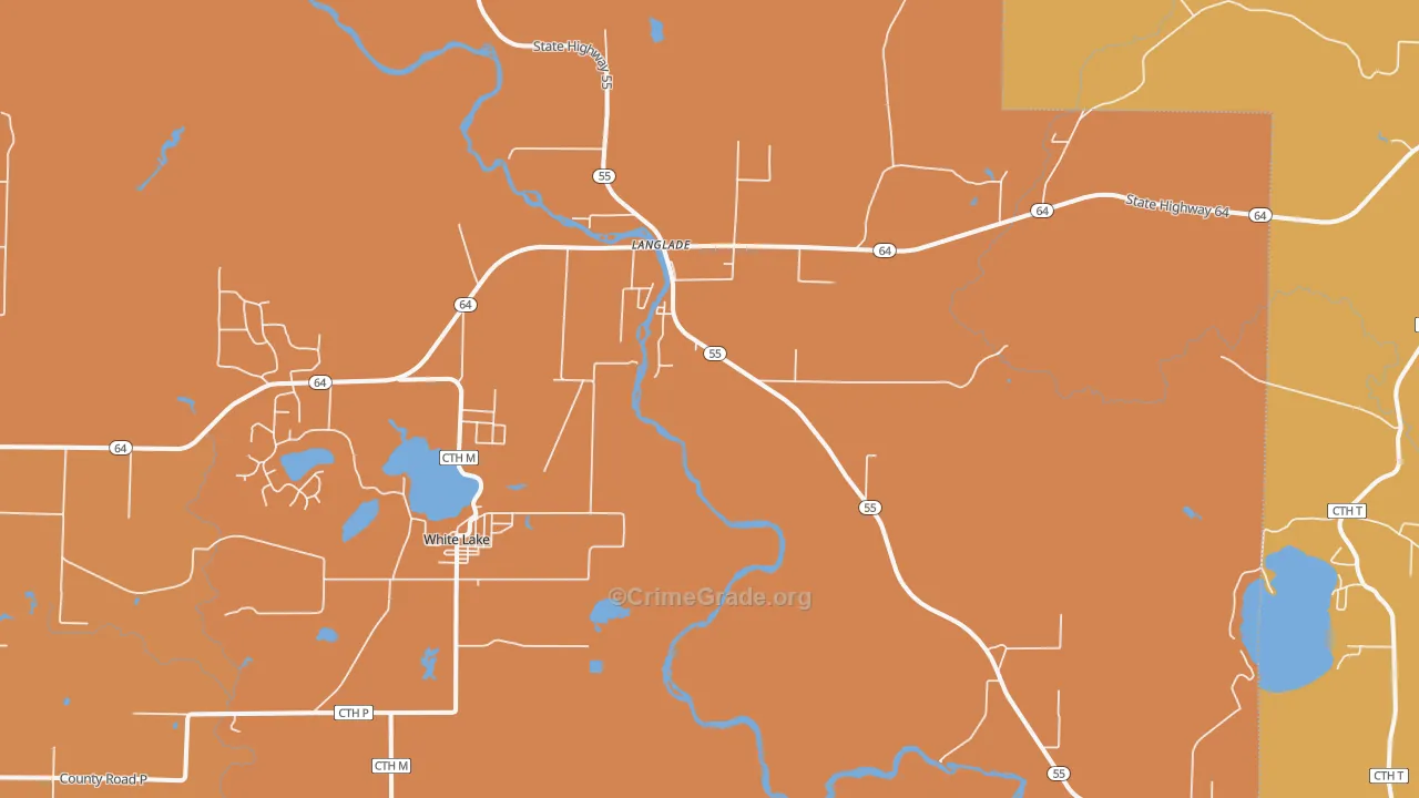 Langlade, WI Map of Murder Rates