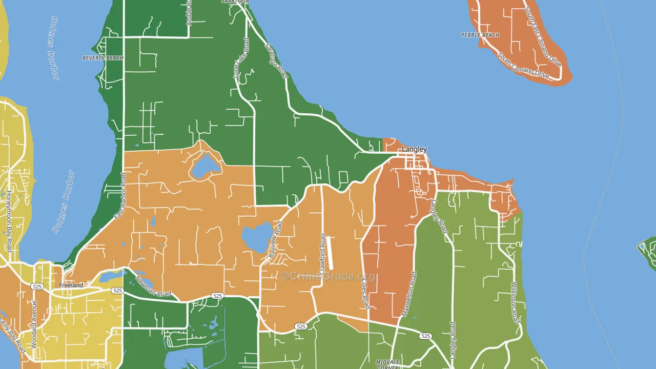 Langley, WA Map of Murder Rates