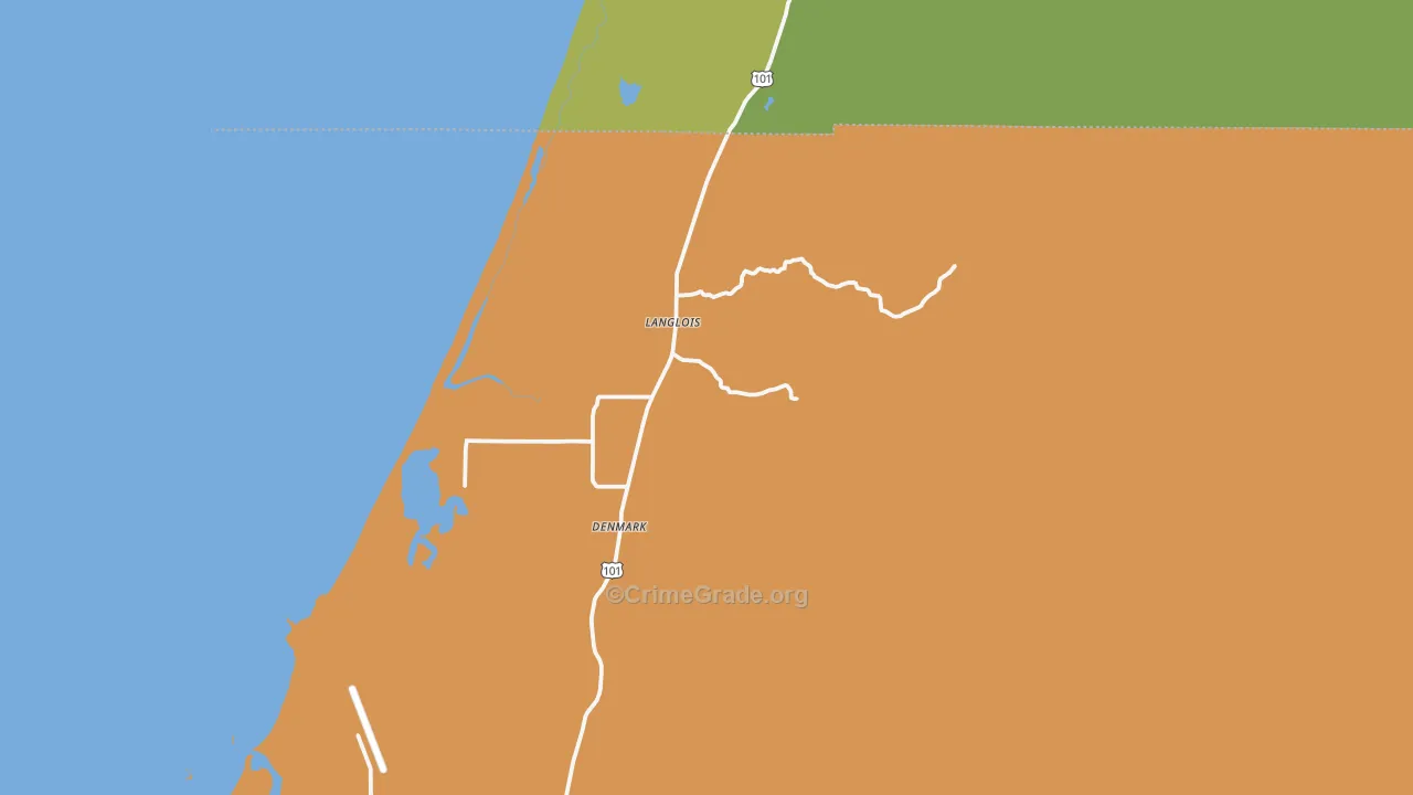 Langlois, OR Map of Murder Rates