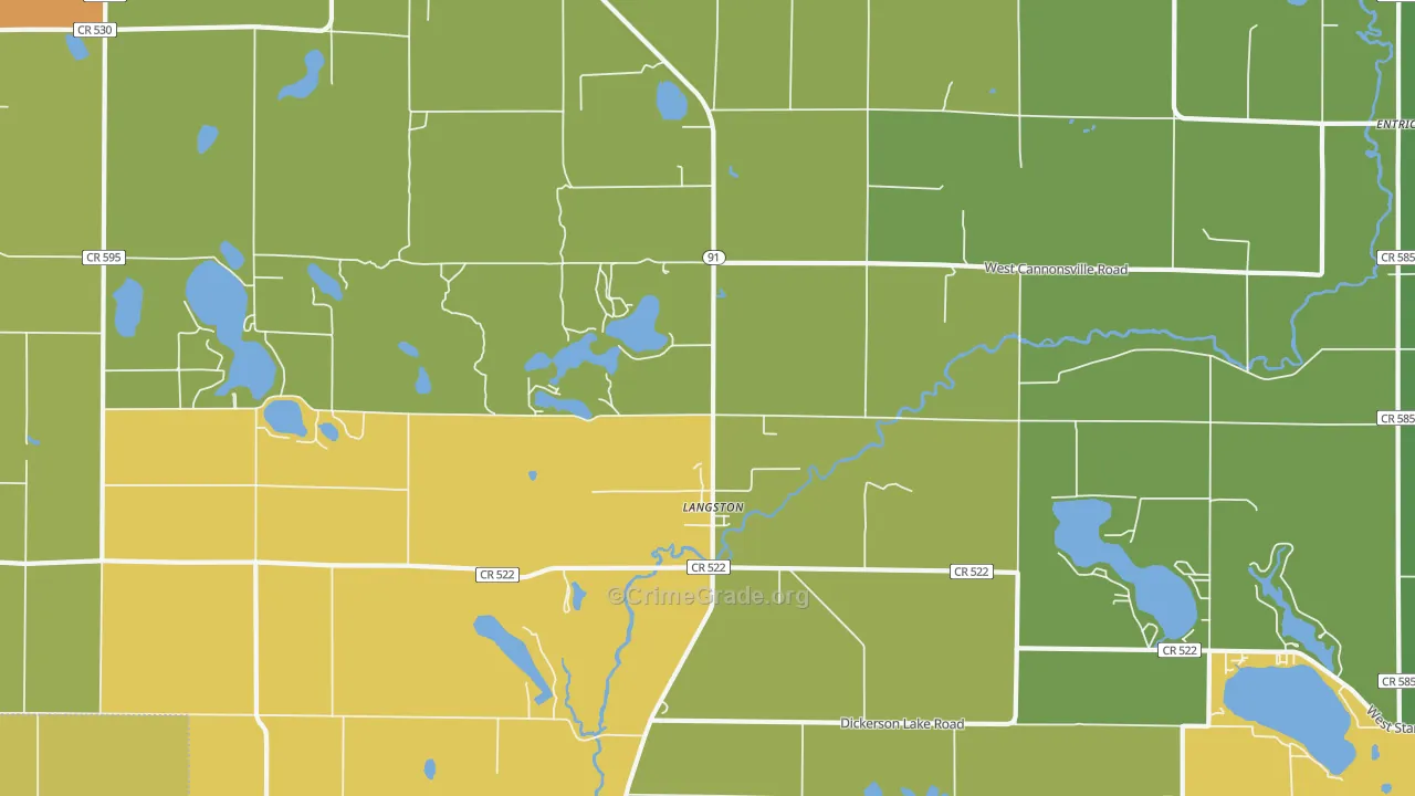Langston, MI Map of Murder Rates