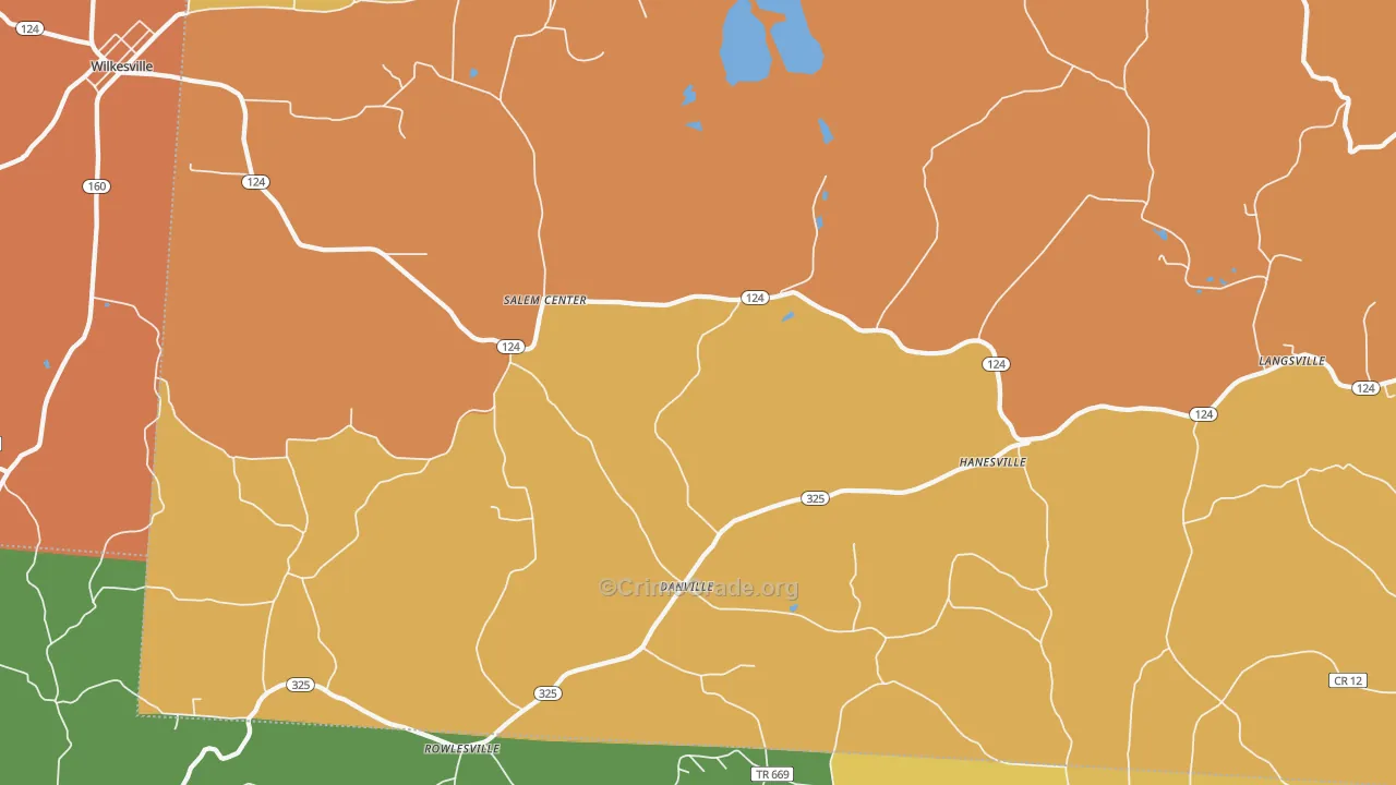 Langsville, OH Map of Murder Rates