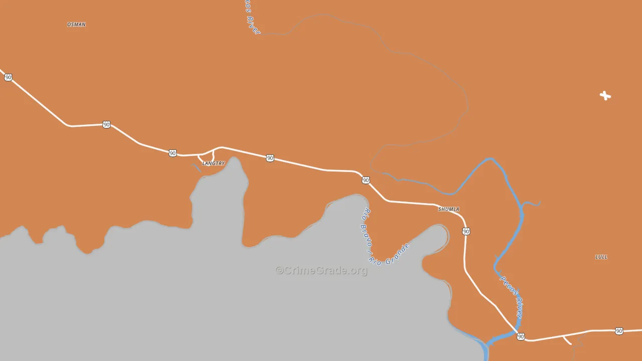 Langtry, TX Map of Murder Rates