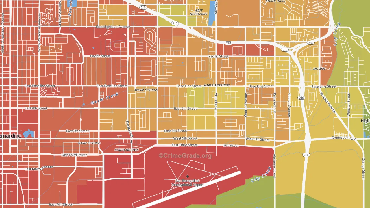 Lankershim, Highland, CA Map of Murder Rates