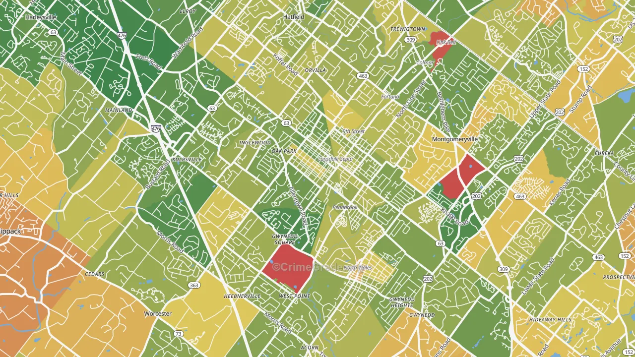Lansdale, PA Map of Murder Rates