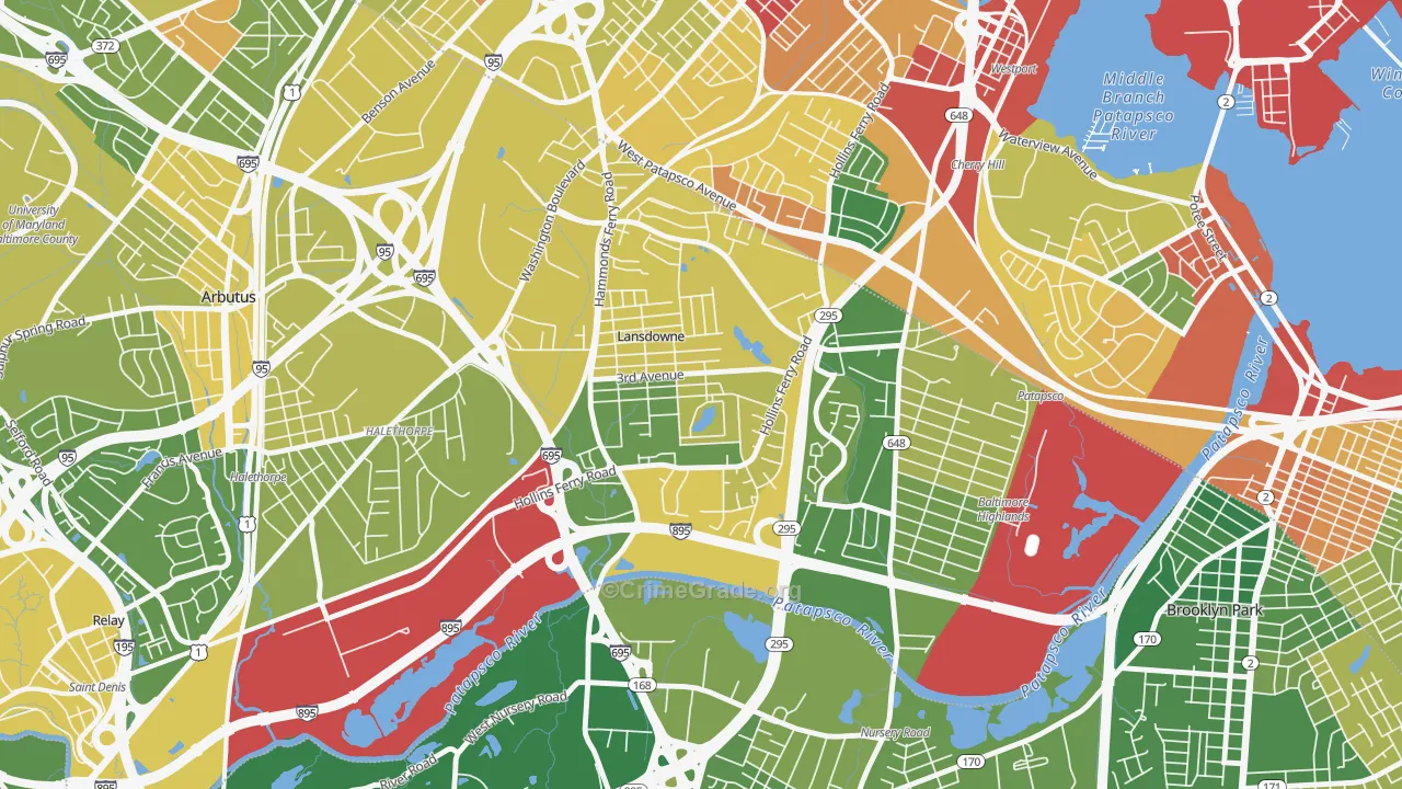 Lansdowne, MD Map of Murder Rates