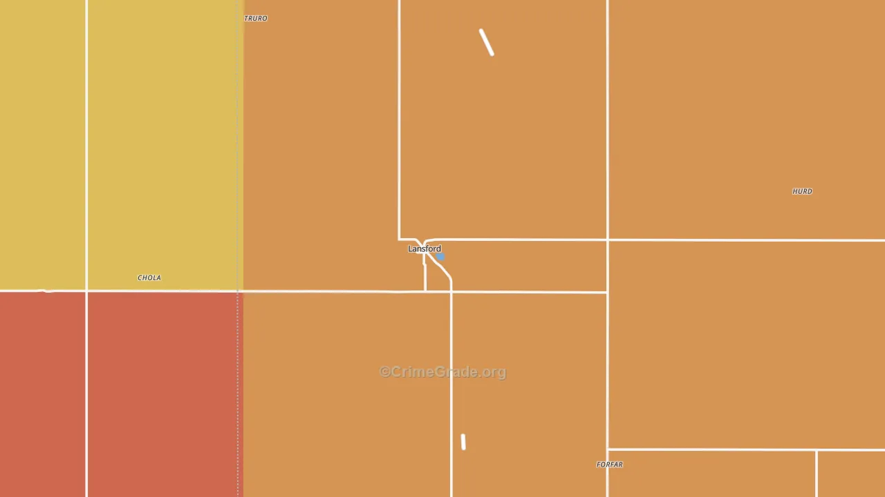Lansford, ND Map of Murder Rates