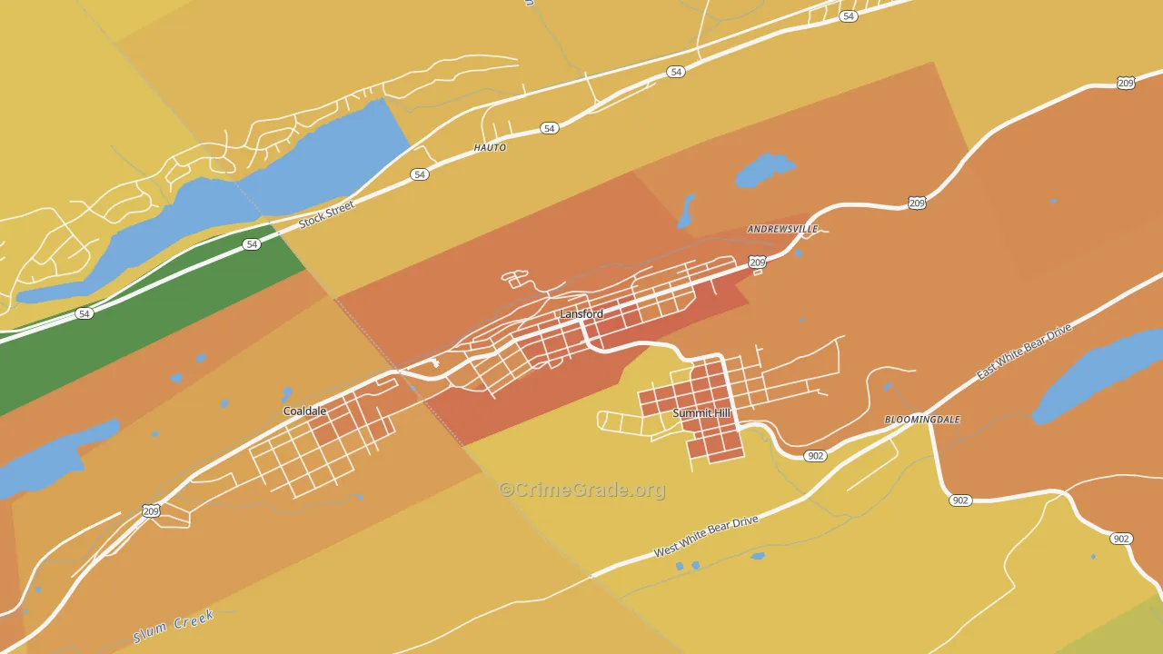 Lansford, PA Map of Murder Rates