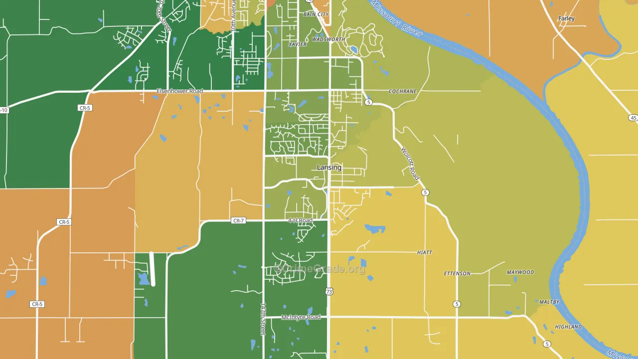 Lansing, KS Map of Murder Rates