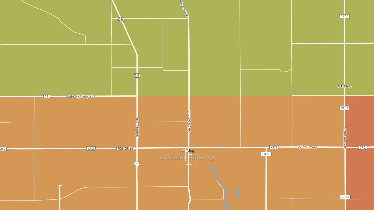 Lansing, MN Map of Murder Rates