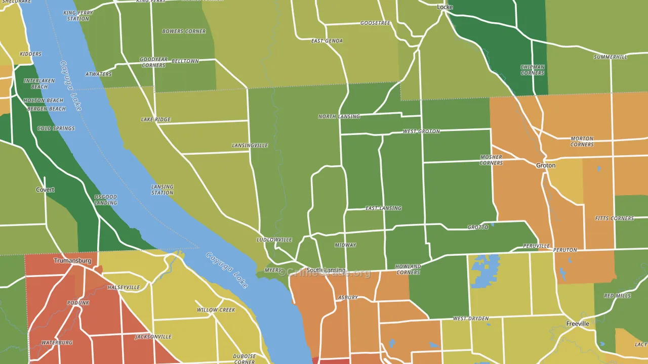 Lansing, NY Map of Murder Rates