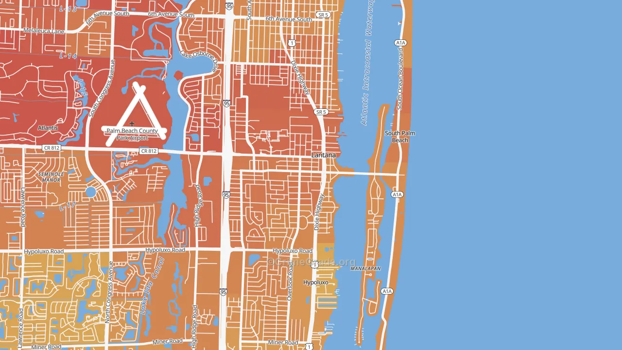 Lantana, FL Map of Murder Rates