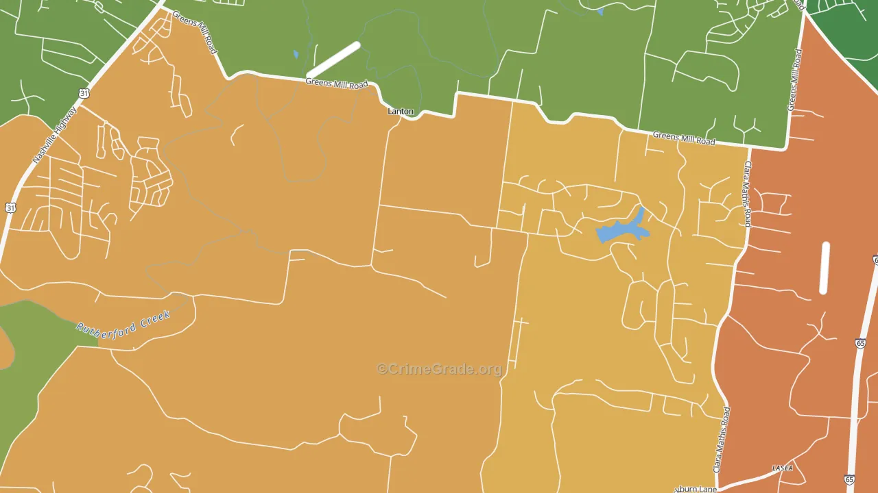Lanton, TN Map of Murder Rates