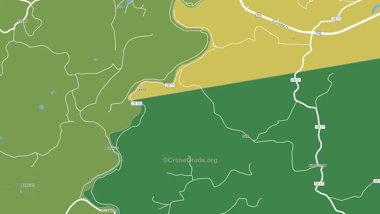 Lantz, WV Map of Murder Rates