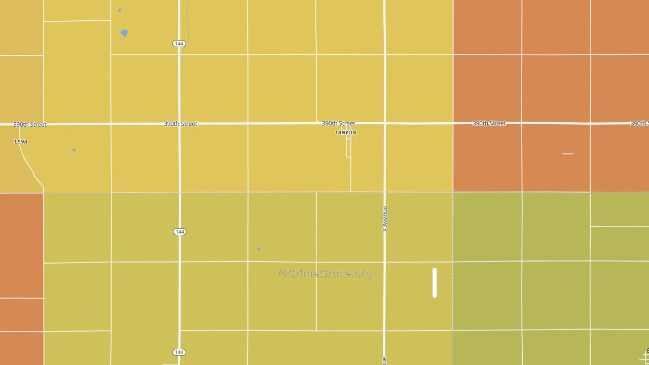 Lanyon, IA Map of Murder Rates