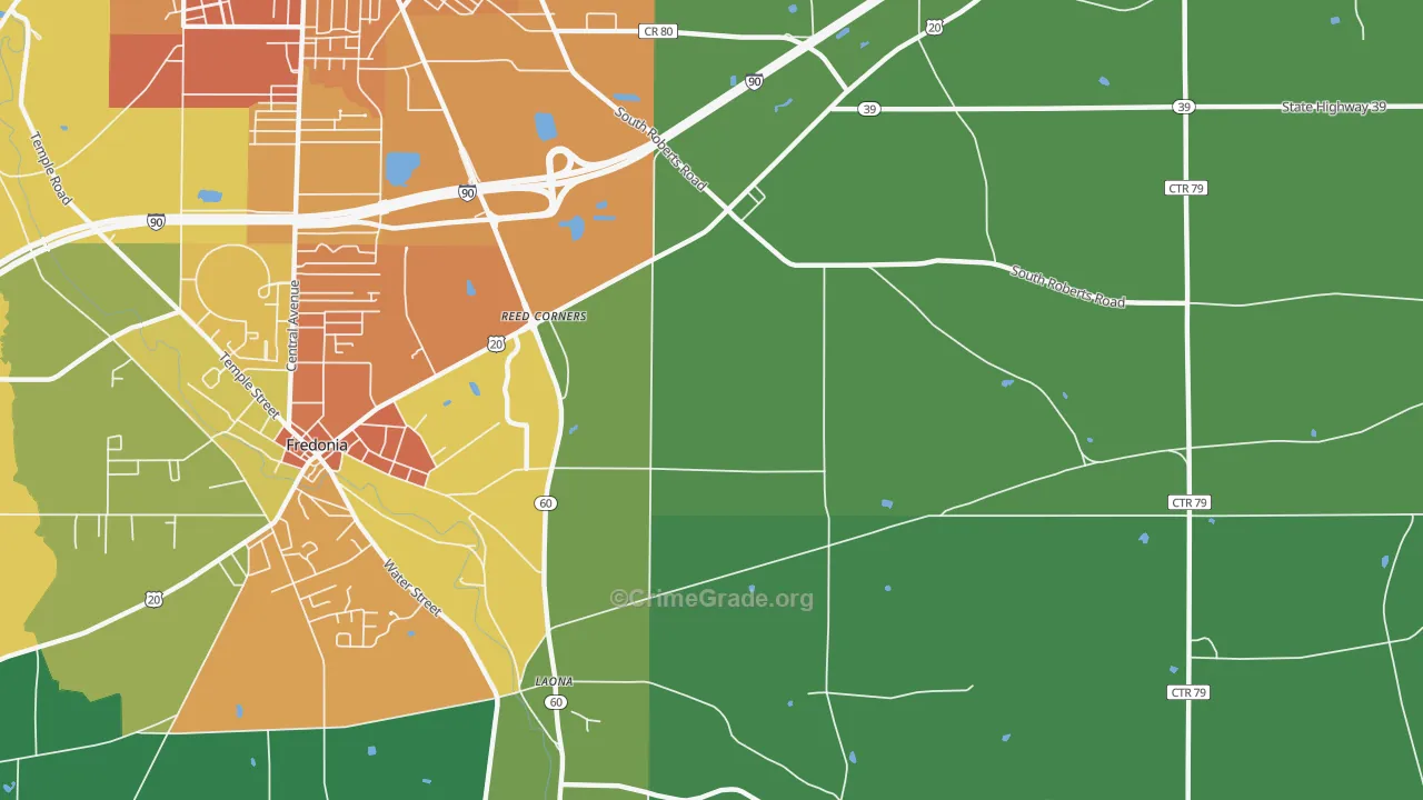 Laona, NY Map of Murder Rates
