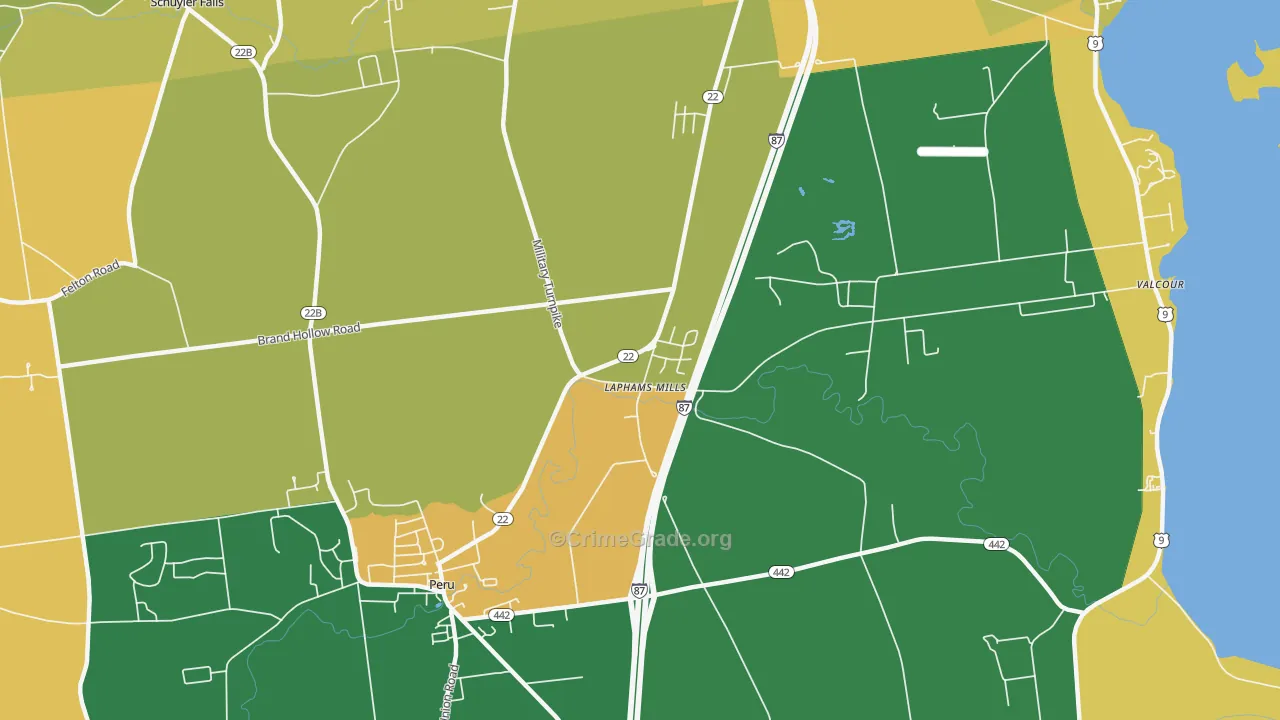 Laphams Mills, NY Map of Murder Rates