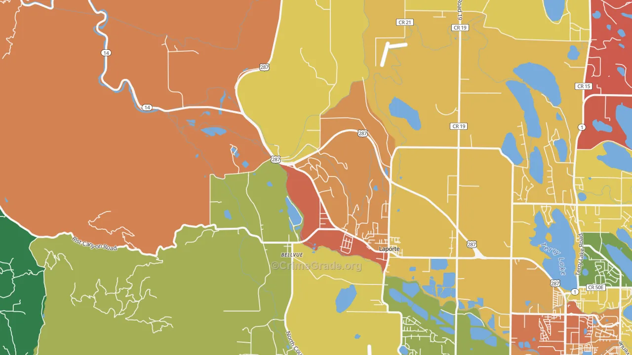 Laporte, CO Map of Murder Rates