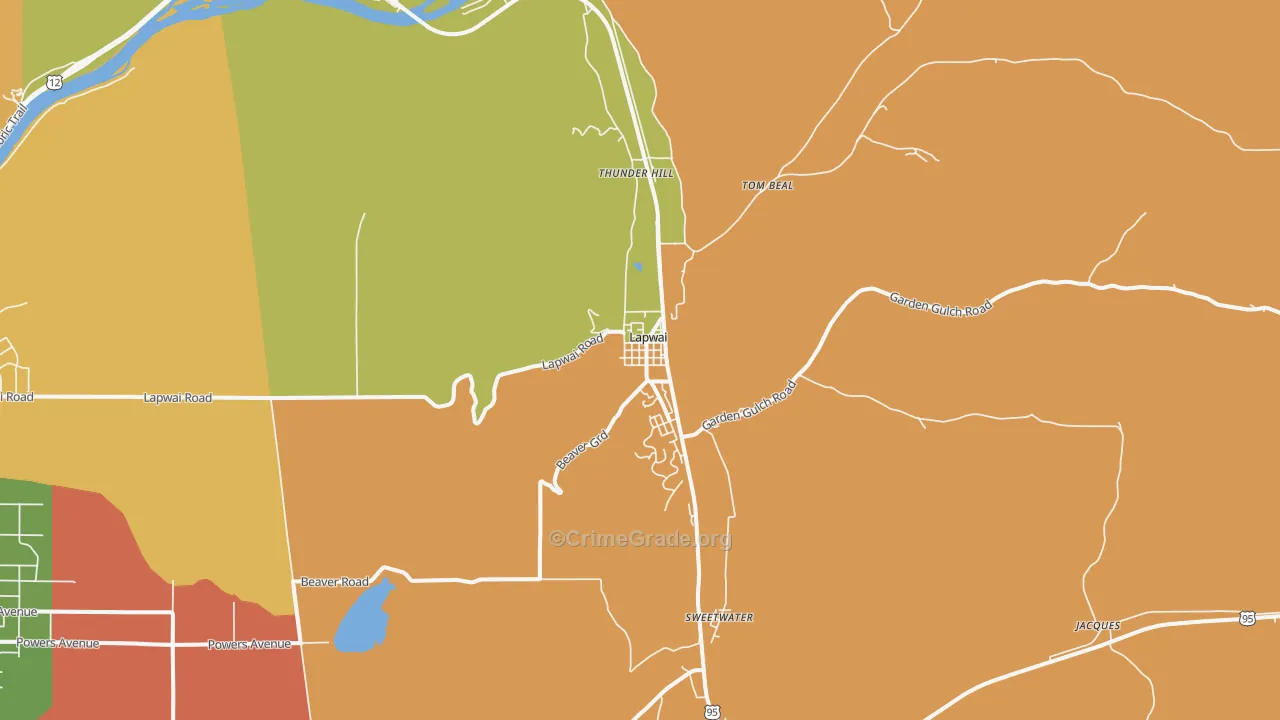 Lapwai, ID Map of Murder Rates