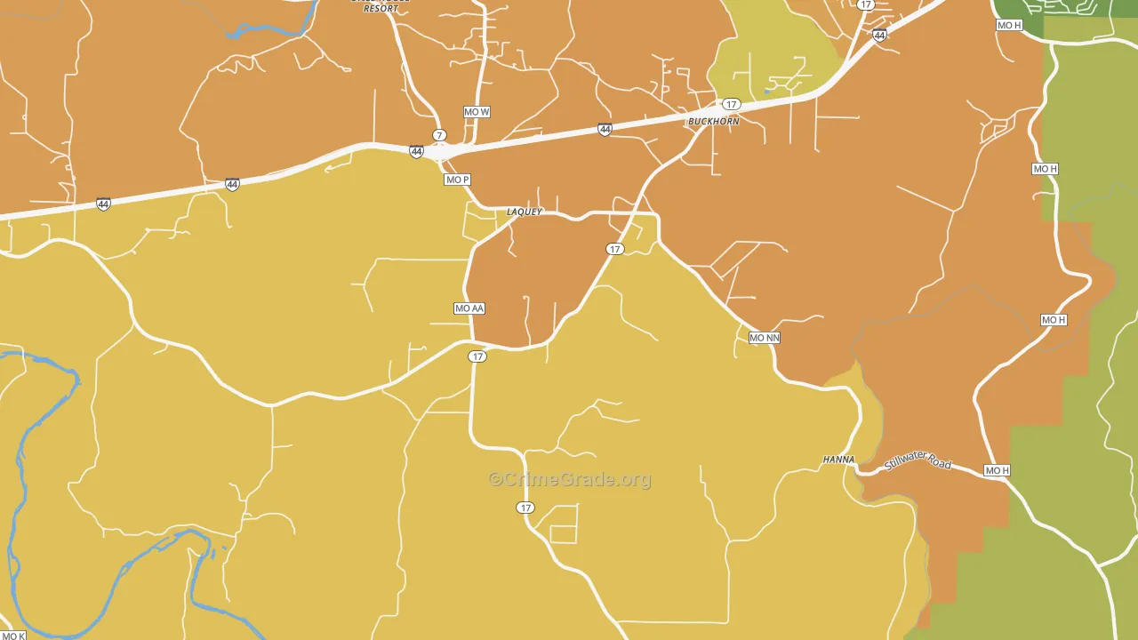 Laquey, MO Map of Murder Rates