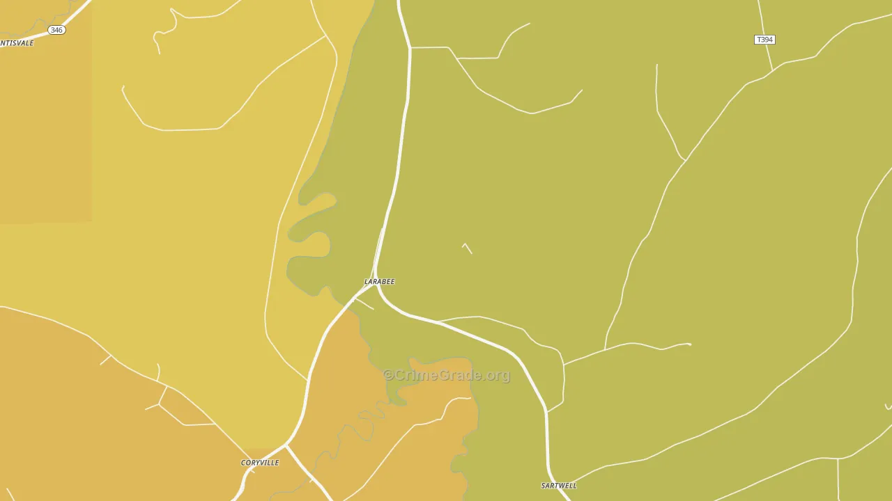 Larabee, PA Map of Murder Rates