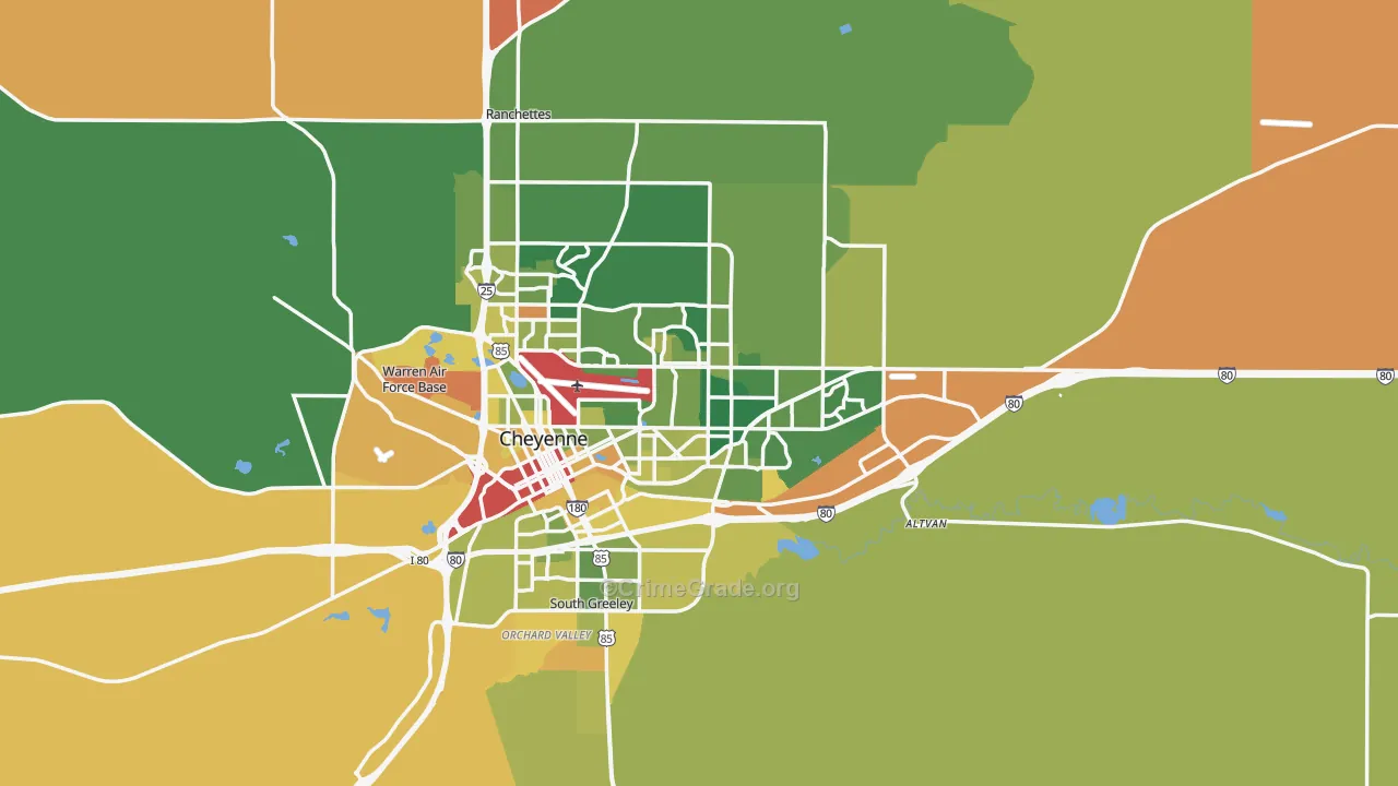 Laramie County, WY Map of Murder Rates