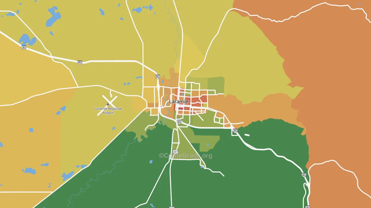 Laramie, WY Map of Murder Rates