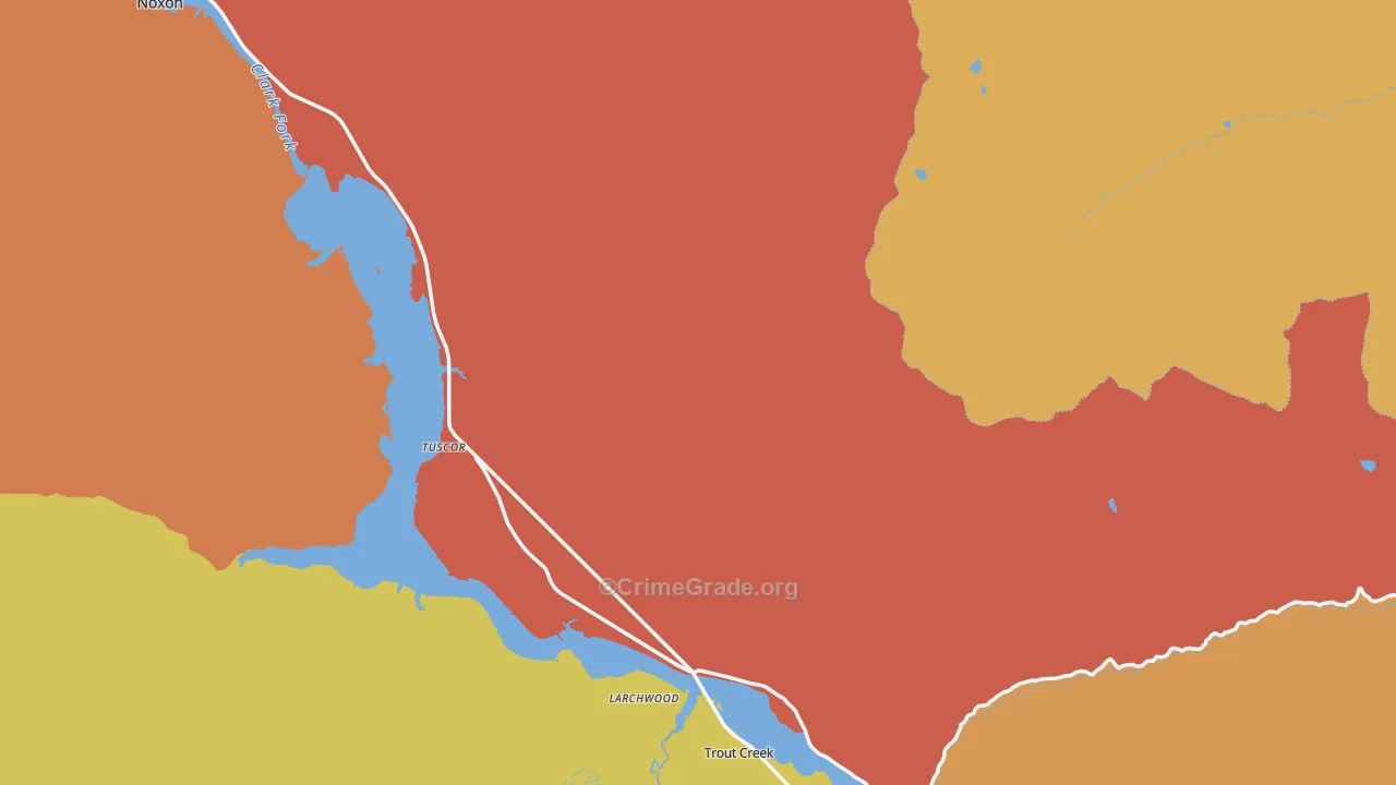Larchwood, MT Map of Murder Rates