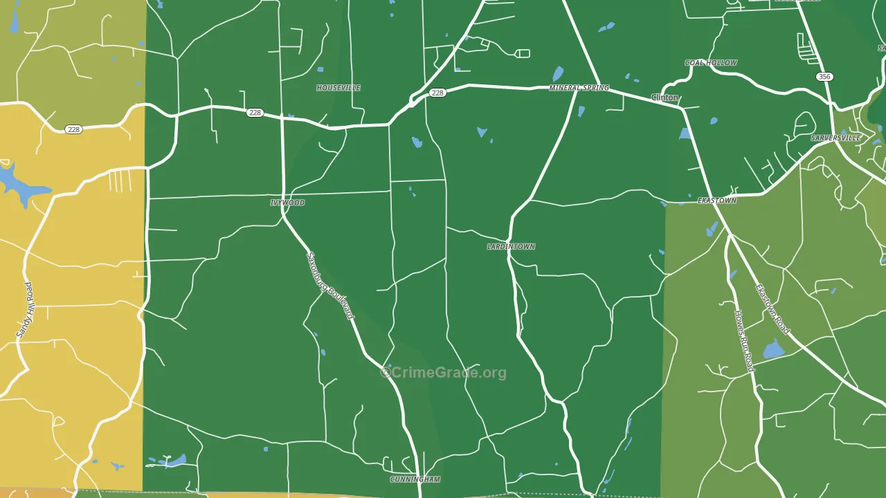Lardintown, PA Map of Murder Rates