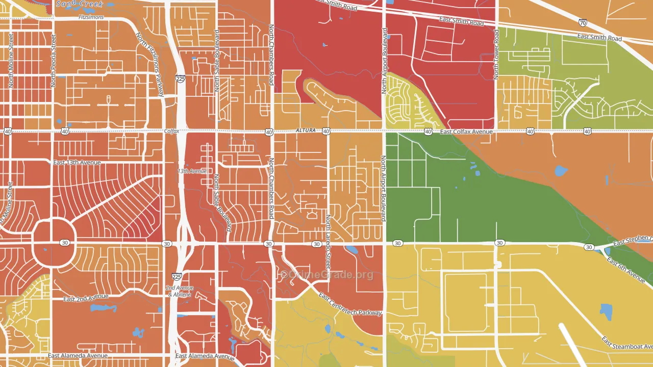 Laredo Highline, Aurora, CO Map of Murder Rates