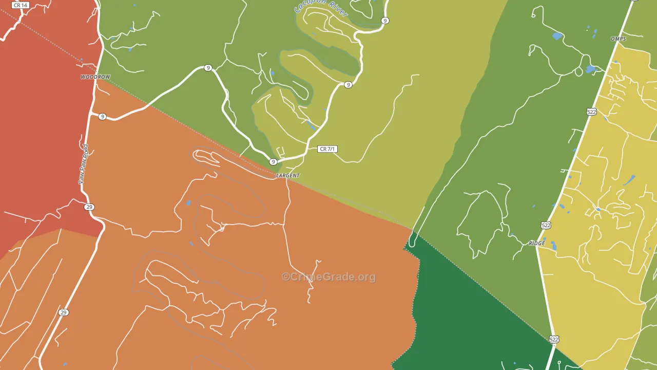 Largent, WV Map of Murder Rates