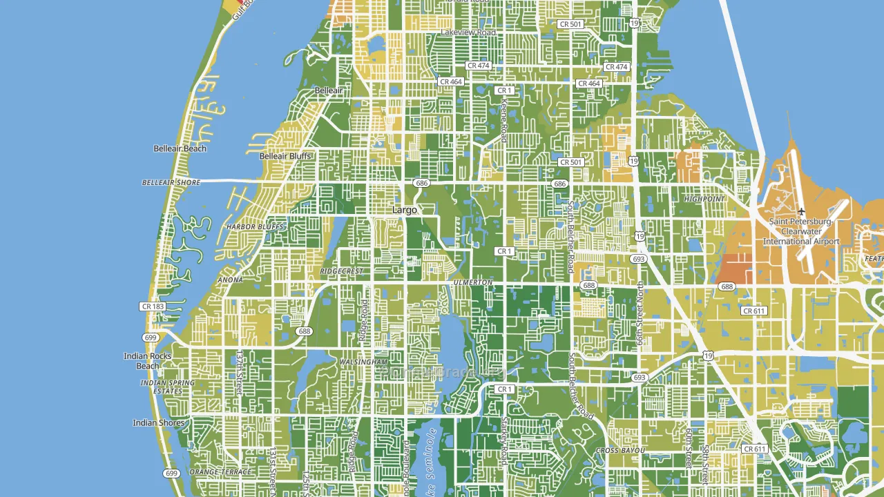 Largo, FL Map of Murder Rates