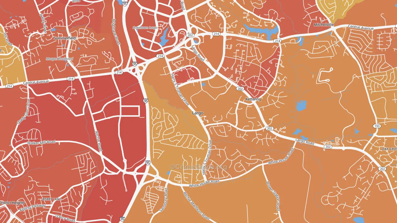 Largo, MD Map of Murder Rates