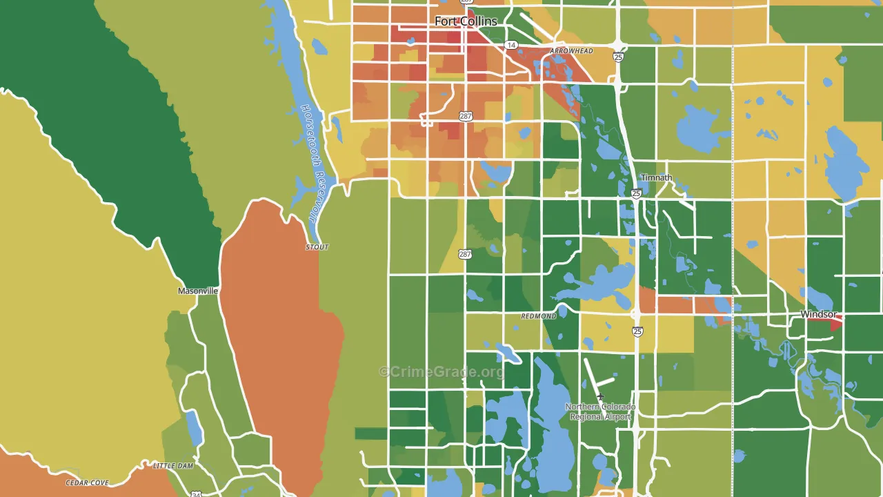 Larimer County, CO Map of Murder Rates