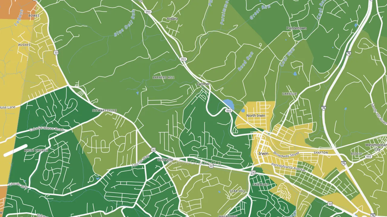 Larimer, PA Map of Murder Rates